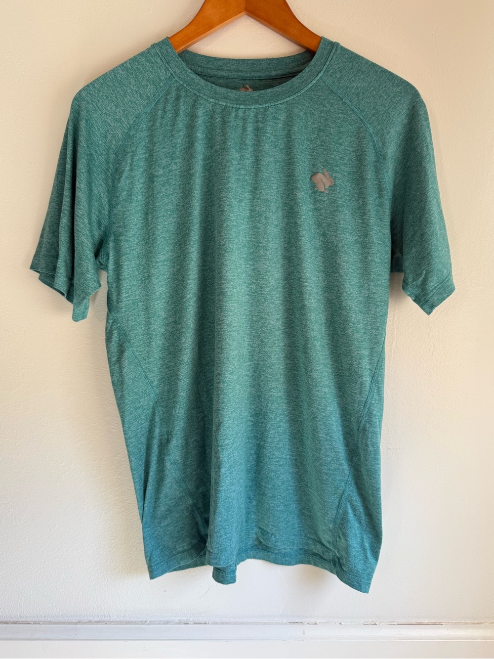 Rabbit EZ Tee Running Shirt Mens Medium Green Heathered Short Sleeve Performance